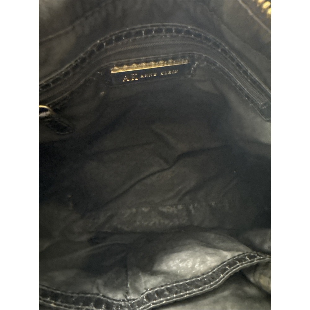 Vintage Anne Klein Black Textured Leather Shoulder Bag - Picture 6 of 6